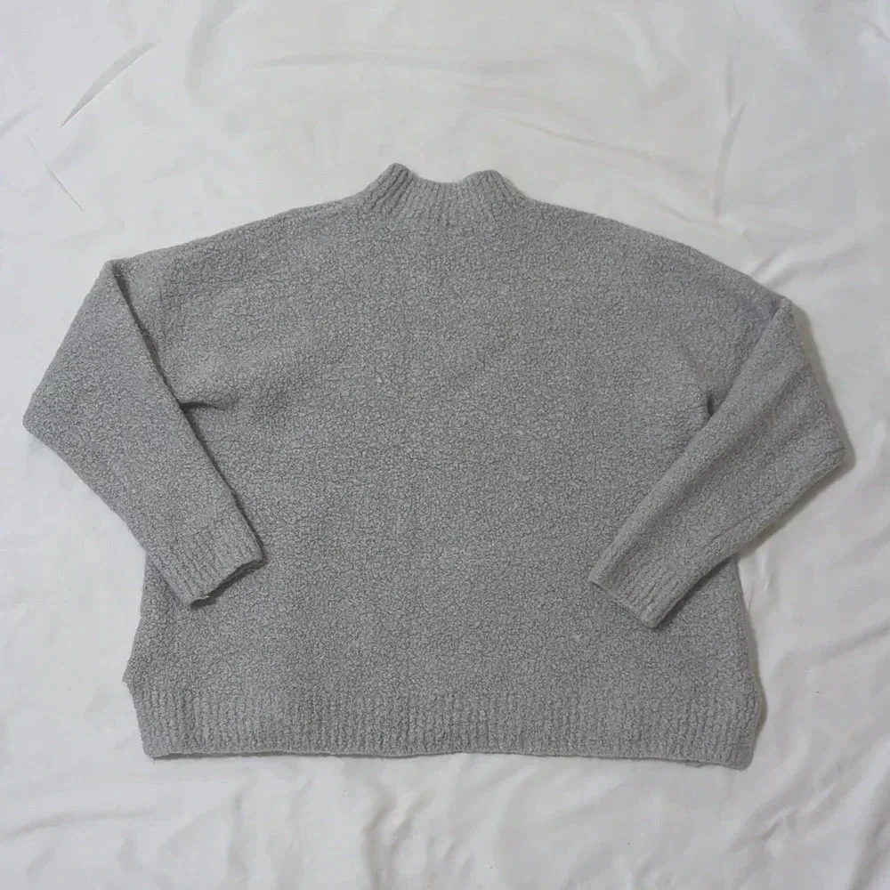 Saks Fifth Avenue Wool Sweater Mock Neck Sweater, Color Gray Size XL - Picture 2 of 12